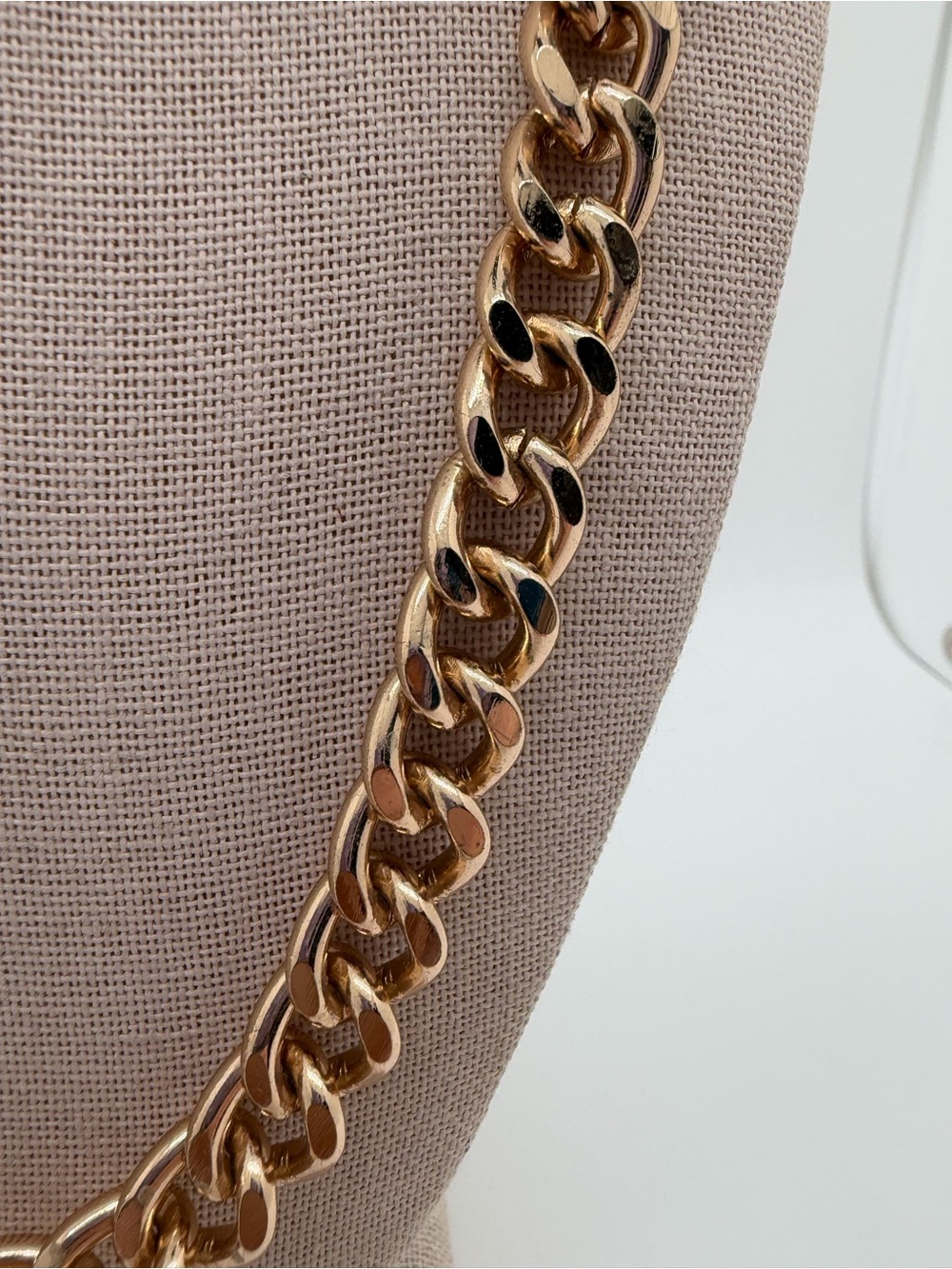 Gold-Tone Curb Chain Necklace - Classic Women’s Jewelry - Picture 2 of 4